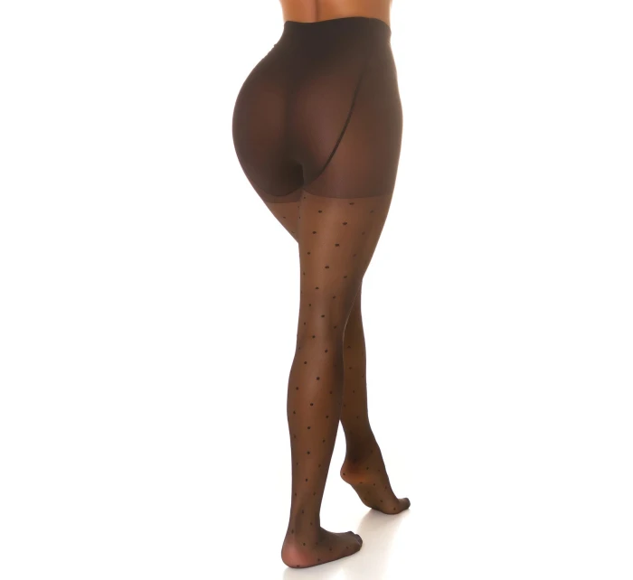 Dámské sexy punčocháče s puntíky model 21069638 černé - Koucla