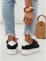 Sneakersy damskie z ozdobami na czarne model 22020850 - FashionStreet