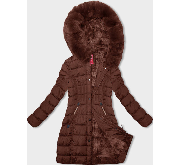 Dámská zimní bunda v barvě s kapucí model 18950125 - LHD