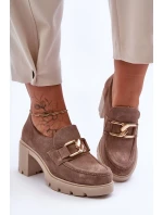 Elegantní boty se zlatým zdobením béžová Harmell