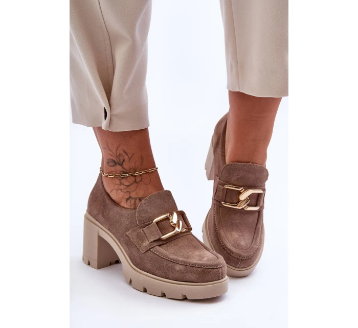 Elegantní boty se zlatým zdobením béžová Harmell