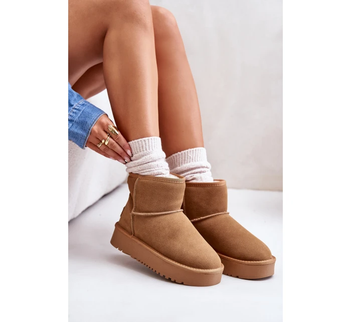 Dámské Semišové Sněhule Na Platformě Nad Kotníky Camel Rianaella Dámské Semišové Sněhule Na Platformě Nad Kotníky Camel Rianaella