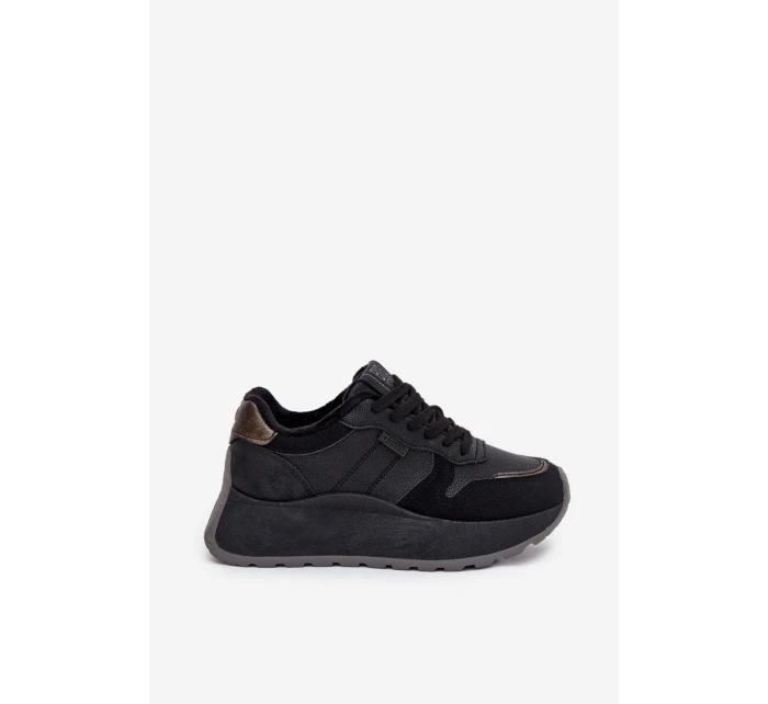 Zateplené dámské sneakers na platformě Big Star SS274007 HI-POLY SYSTEM černé