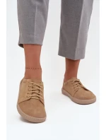 tenisky z přírodního semiše 314 béžové model 21712717 - Zazoo