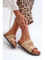 Dámské pantofle Fronila se zlatými přezkami Dámské pantofle Fronila se zlatými přezkami