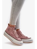 Zateplené Dámské Tenisky Na Platformě Eko Kůže Big Star Růžové Zateplené Dámské Tenisky Na Platformě Eko Kůže Big Star Růžové