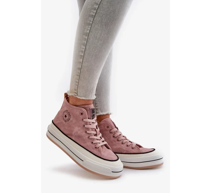 Zateplené Dámské Tenisky Na Platformě Eko Kůže Big Star Růžové Zateplené Dámské Tenisky Na Platformě Eko Kůže Big Star Růžové