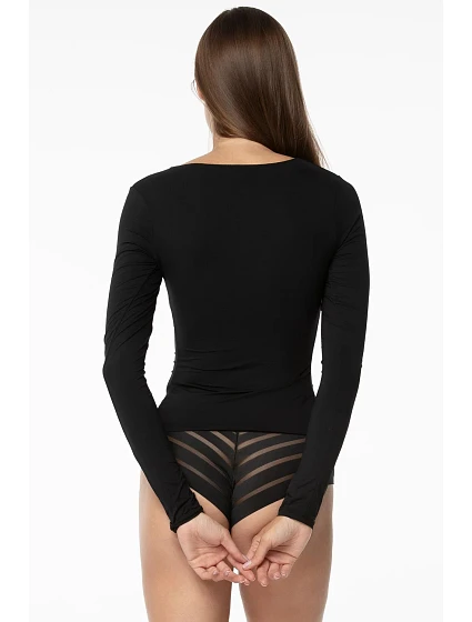 Dámské bezešvá košilka s dlouhým rukávem Simple Longsleeve Černá - Julimex Dámské bezešvá košilka s dlouhým rukávem Simple Longsleeve Černá - Julimex