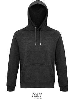 SOL'S Stellar Unisex raglánová mikina s kapucí z bio bavlny 25.3568 charcoal melange
