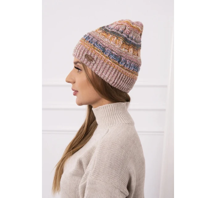 Fleecová čepice Patrycja K254 pink+cappuccino