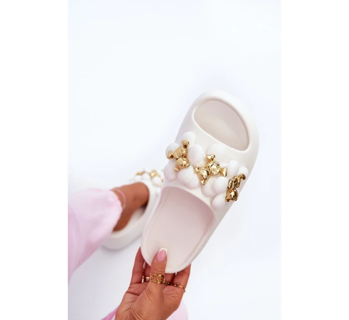 Dámské Pěnové Žabky S Ozdobami Na Podrážce Bílé model 21666043 - Boto