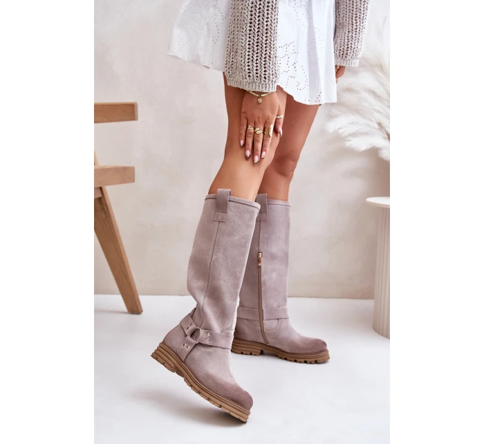 Dámské Semišové Kozačky  Lewski model 21672567 - Zazoo