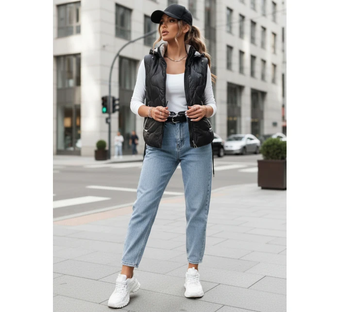 Dámská prošívaná vesta TREOS černá FashionStreet TY4218