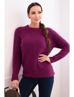 Dámský svetr z baby alpaky s dlouhým rukávem tmavě fialový