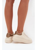 Dámské sneakersy na platformě Big Star SS274246 světle béžové Dámské sneakersy na platformě Big Star SS274246 světle béžové