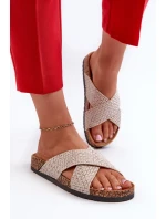 Dámské pantofle na korkové platformě Béžová Tesolen Dámské pantofle na korkové platformě Béžová Tesolen