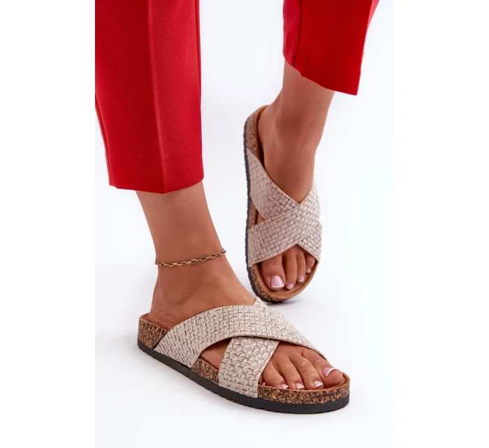 Dámské pantofle na korkové platformě Béžová Tesolen Dámské pantofle na korkové platformě Béžová Tesolen