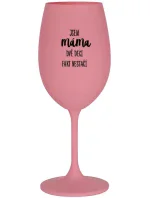 JSEM MÁMA, DVĚ DECI FAKT NESTAČÍ - růžová sklenice na víno 350 ml JSEM MÁMA, DVĚ DECI FAKT NESTAČÍ - růžová sklenice na víno 350 ml