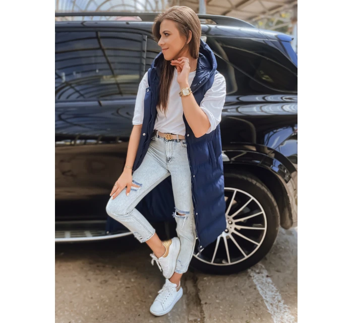 Dámská prošívaná vesta navy blue Dstreet model 21965519 - FashionStreet