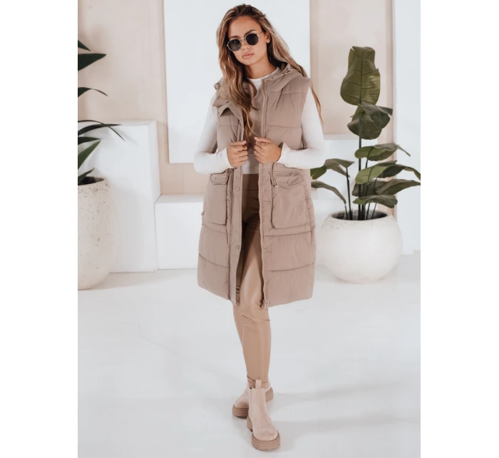 Dámská prošívaná vesta LADISA béžová FashionStreet TY3289