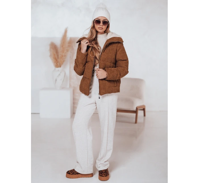 Dámská zimní manšestrová bunda TRENDYGLAM hnědá FashionStreet TY4360