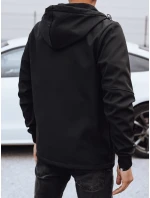 Pánská přechodná softshellová bunda s kapucí černá Dstreet TX4819 Pánská přechodná softshellová bunda s kapucí černá Dstreet TX4819
