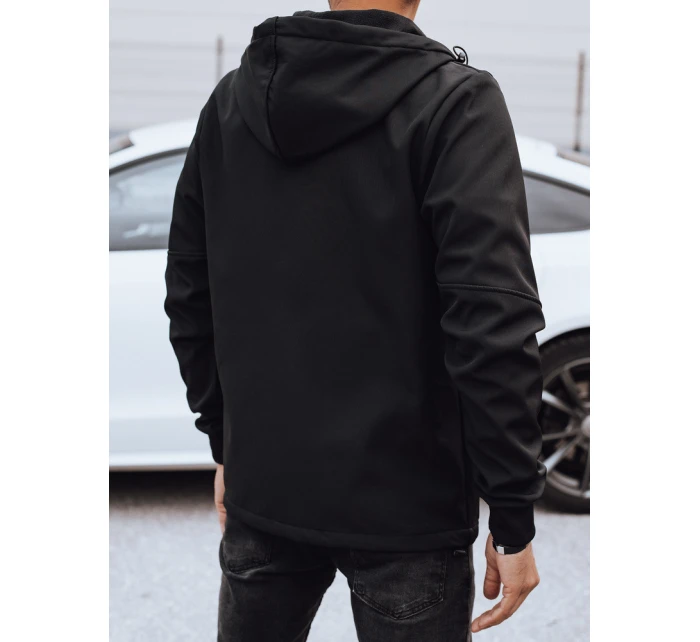 Pánská přechodná softshellová bunda s kapucí černá Dstreet TX4819 Pánská přechodná softshellová bunda s kapucí černá Dstreet TX4819