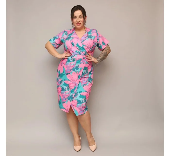 dámské  květované šaty v délce ke kolenům model 20070190 - Moon