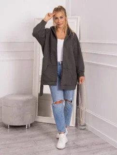 Zateplená bunda se zavazováním v pase v grafitové barvě