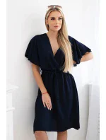 Šaty s vrstveným výstřihem námořnická modř Šaty s vrstveným výstřihem námořnická modř