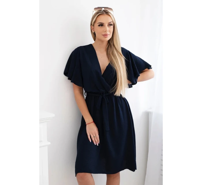 Šaty s vrstveným výstřihem námořnická modř Šaty s vrstveným výstřihem námořnická modř