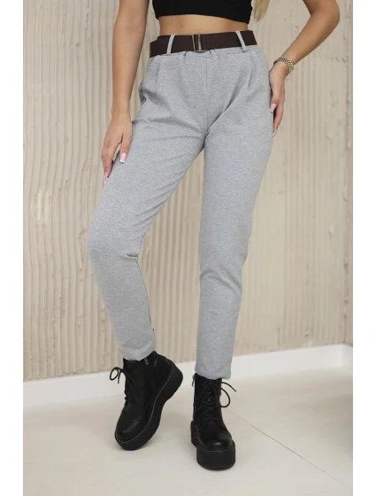 Kalhoty Punto Milano Winter s páskem šedý Kalhoty Punto Milano Winter s páskem šedý