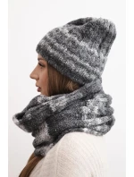 Dámská zimní souprava s čepicí a šálou s  grafitová model 21878015 - K-Fashion
