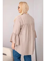 Dámská viskózová halenka Plus Size s model 22043146 rukávem a výstřihem do V fango - K-Fashion