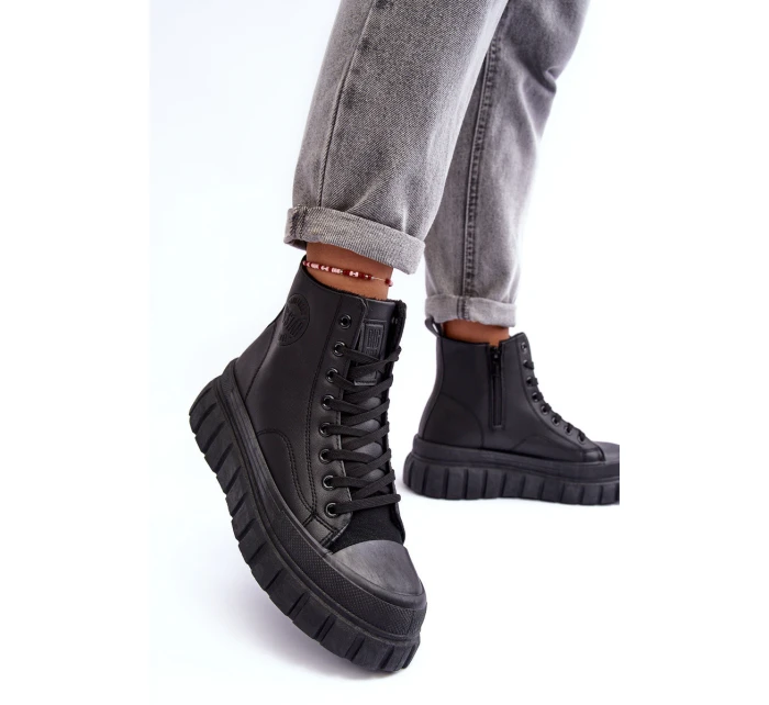 Kožené Boty Na Zip Big Star Černé model 21634271 - Big Star Shoes Kožené Boty Na Zip Big Star Černé model 21634271 - Big Star Shoes