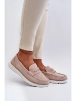 Sametové mokasíny na platformě Sergio Leone SP012 Beige