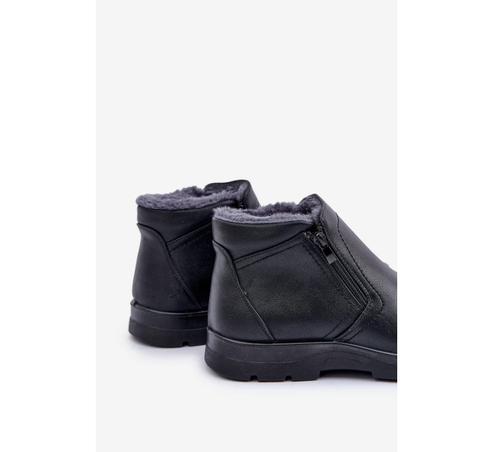 Zateplené pánské boty z eko kůže černé model 21675484 - EVENTO Zateplené pánské boty z eko kůže černé model 21675484 - EVENTO