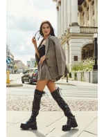 Dámské Kozačky Po Kolena Na Masivní Platformě Černé model 21707072 - Boto