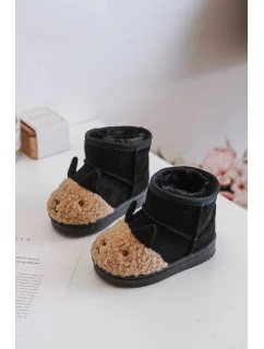 Zateplené Dětské Kotníkové Sněhule Lamy Černé Esandira