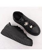 Dámská sportovní obuv na platformě černá NEWS 4756