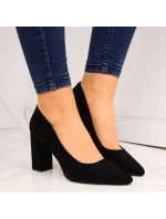 Dámské černé semišové lodičky na jehlovém podpatku W  model 21777510 - SERGIO LEONE