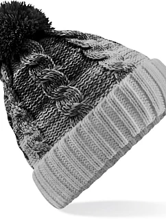 Beechfield B 459 Pletená čepice "Ombré" 53.0459 black/light grey