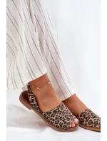 model 21697372 Kožené Nazouvací Sandály Leopardí - Zazoo model 21697372 Kožené Nazouvací Sandály Leopardí - Zazoo