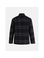 Pánská vlněná teplá košile / styl kabátek G77965060-149 Černý s tmavě šedou - Peak