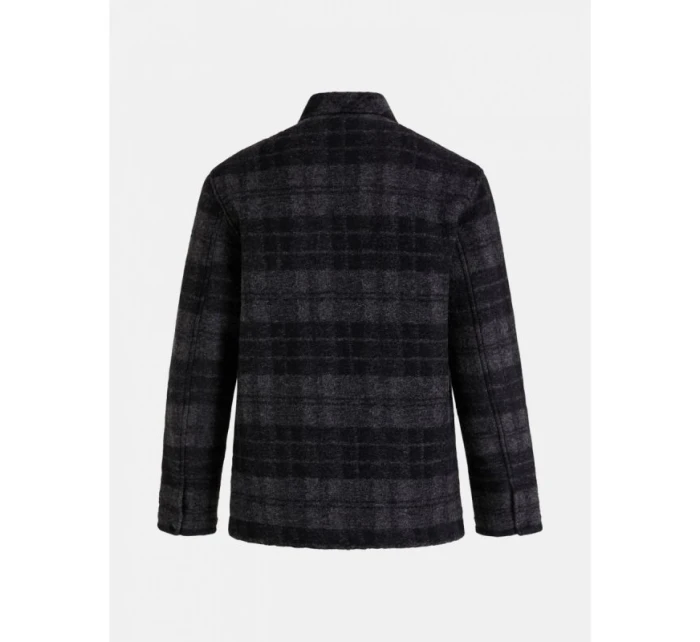 Pánská vlněná teplá košile / styl kabátek G77965060-149 Černý s tmavě šedou - Peak