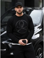 Pánská mikina s potiskem černá FashionStreet BX5948 Pánská mikina s potiskem černá FashionStreet BX5948