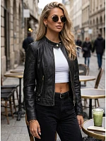 Dámská přechodová bunda z ekokůže, černá, FashionStreet TY5724 Dámská přechodová bunda z ekokůže, černá, FashionStreet TY5724