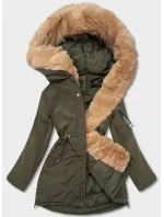 Dámská zimní bunda parka v khaki barvě (CAN-588)