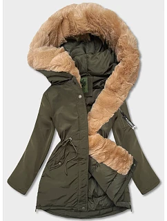 Dámská zimní bunda khaki (CAN-588)