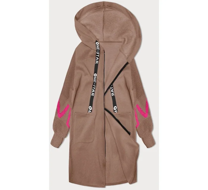 Béžový teplákový přehoz přes oblečení se rukávy model 19742950 - MADE IN ITALY Béžový teplákový přehoz přes oblečení se rukávy model 19742950 - MADE IN ITALY